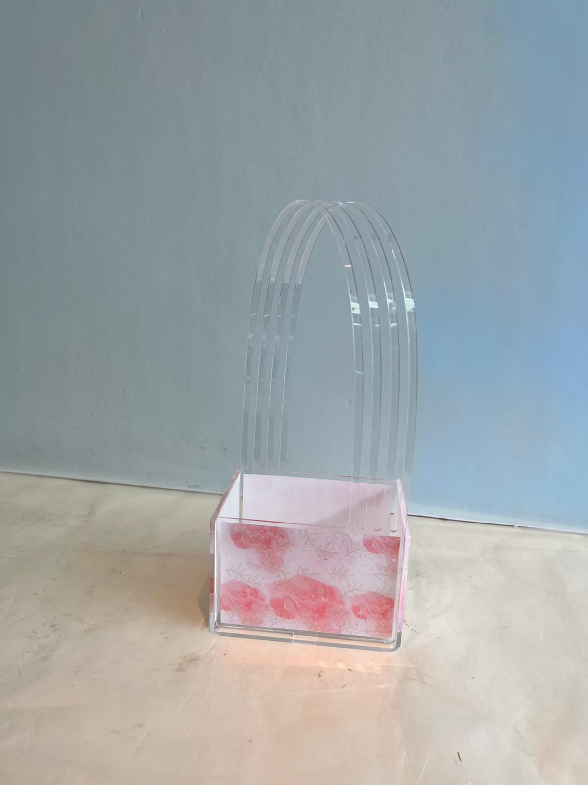 acrylic box with strips handle