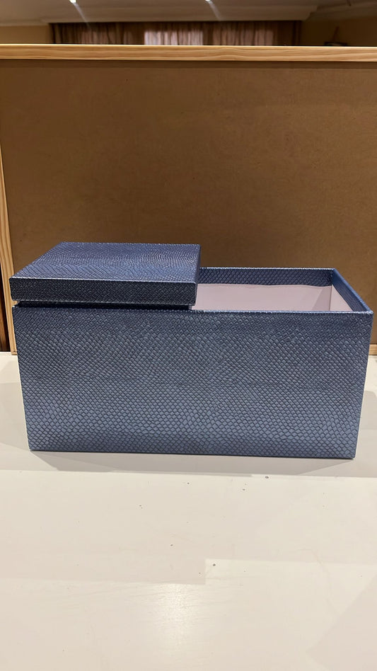 rectangular LEATHER BOX  BLUE153317