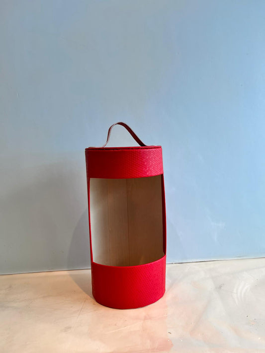 SMALL CYLINDRICAL BOX RED